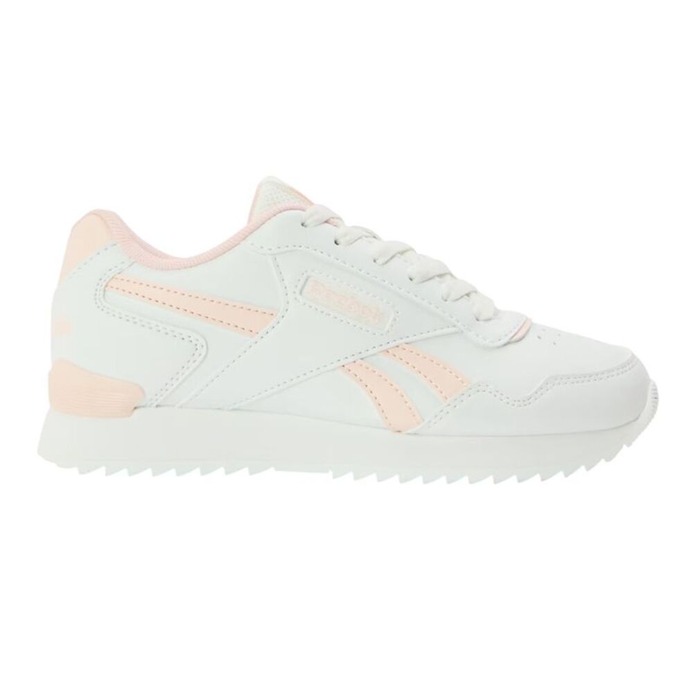 Reebok Childrens/Kids Glideripclip Vegan Leather Sneakers / White/Pink